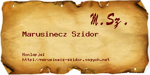 Marusinecz Szidor névjegykártya